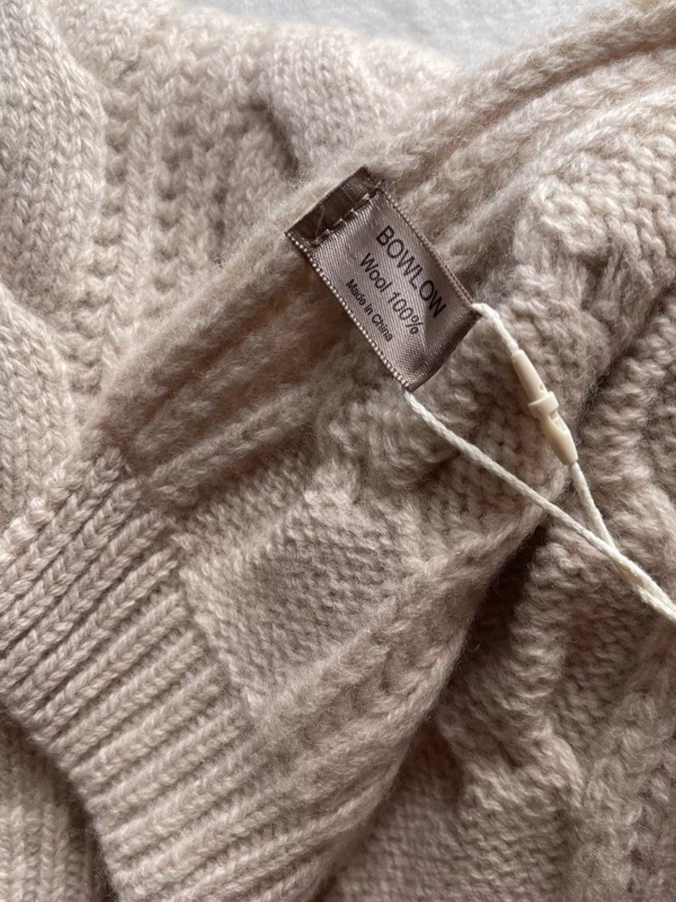 Wool Cable Knit Winter Scarf