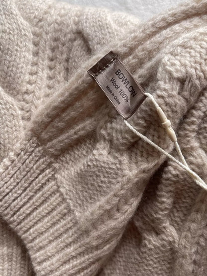 Wool Cable Knit Winter Scarf