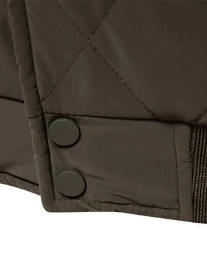 Men's Quilted Snap Down Long Sleeve Jacket