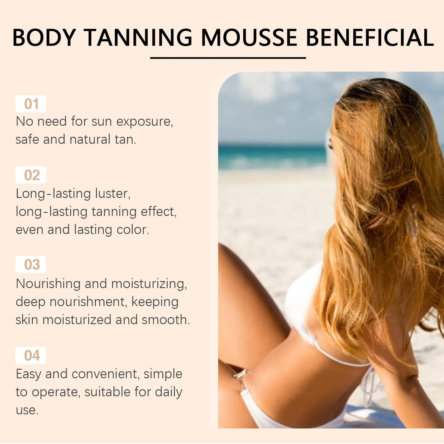 OUHOE Black Body Mousse Summer Tanning Bronzer Moisturizes And Equalizes Skin Tone With A Dark Mousse