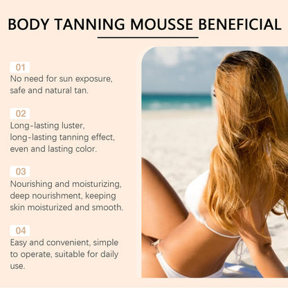 OUHOE Black Body Mousse Summer Tanning Bronzer Moisturizes And Equalizes Skin Tone With A Dark Mousse