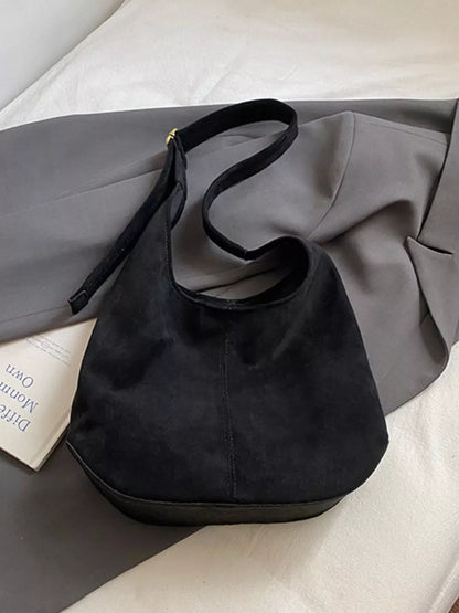 Suede Hobo Shoulder Bag