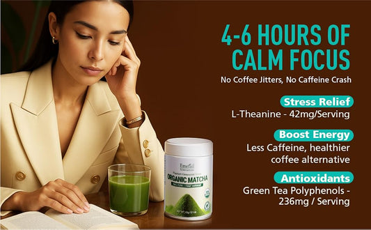 Matcha--Ceremonial Grade Organic Matcha Green Tea Powder,Premium First Harvest Unsweetened,1 0 0 Pure Matcha ForLattes,Smoothies,and Baking 60g 2.1oz-Ships From US-Tea-Coffee Mate