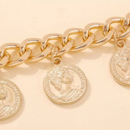 18K Gold-Plated Coin Charm Bracelet