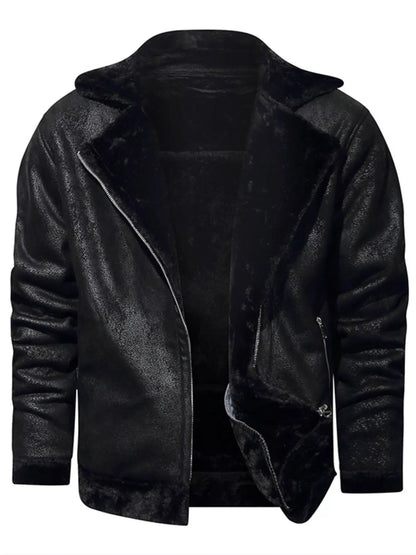 Men's Plus Size Zip Up Fuzzy Outerwear