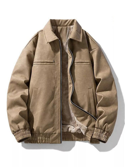 Men's Plus Size Fleece Lined Zip Up Jacket
