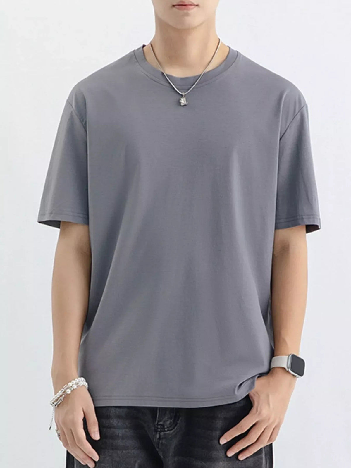 Men's Plus Size Casual Solid Color T-Shirt