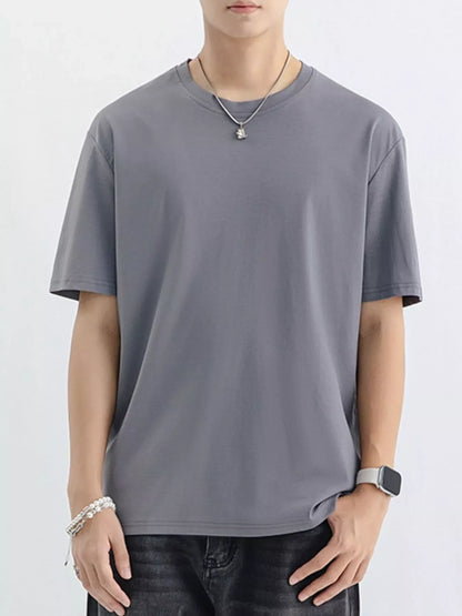Men's Plus Size Casual Solid Color T-Shirt