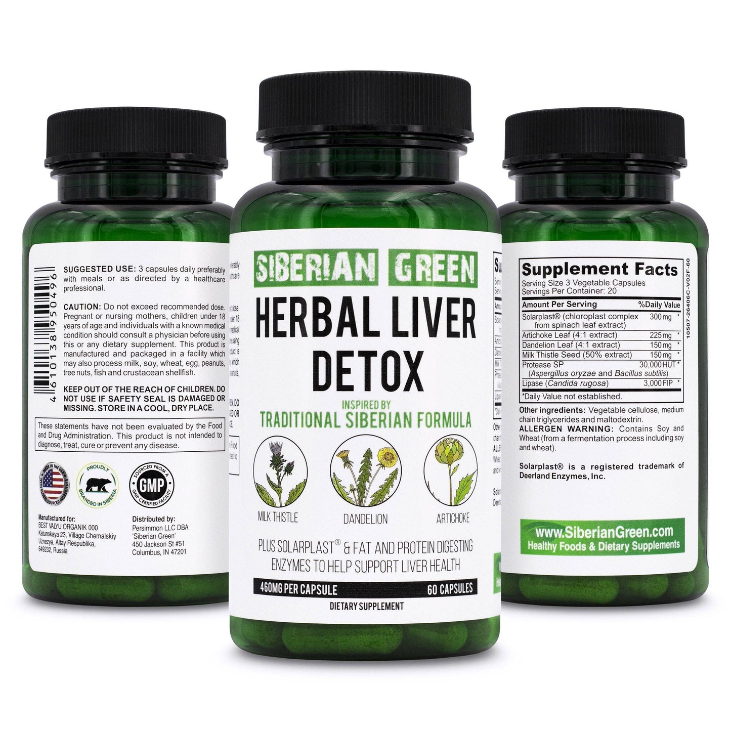 Herbal Liver Detox 60 Caps | Milk Thistle Artichoke Dandelion