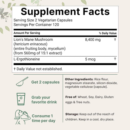 Lion Mane Capsule Refined Sulfur Phosphorus