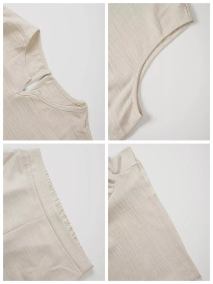 Sleeveless Top and Shorts Two-Piece Set