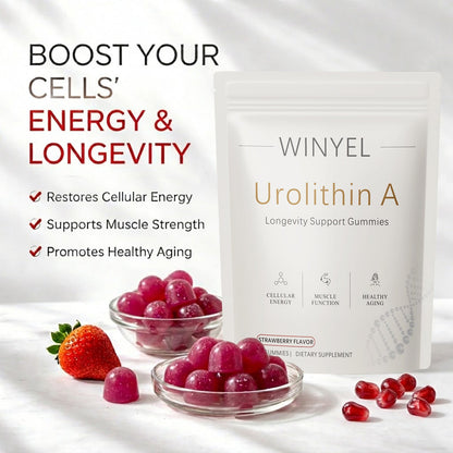WINYEL Urolithin A Supplement Gummies - For Healthy Aging Cellular Energy Muscle Strength And Longevity - 60 Gummies