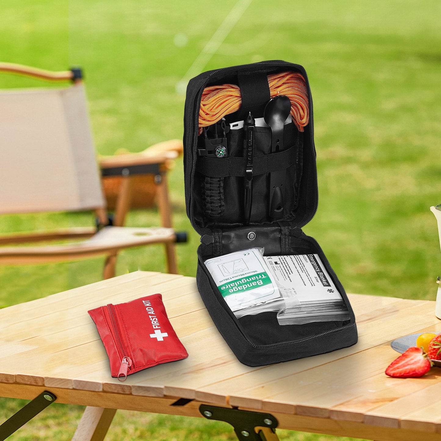 Survival First Aid Kit 250 Pieces Emergency Medical Trauma Bag For Camping Home
