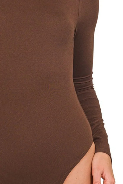 Zenana Mock Neck Long Sleeve Bodysuit