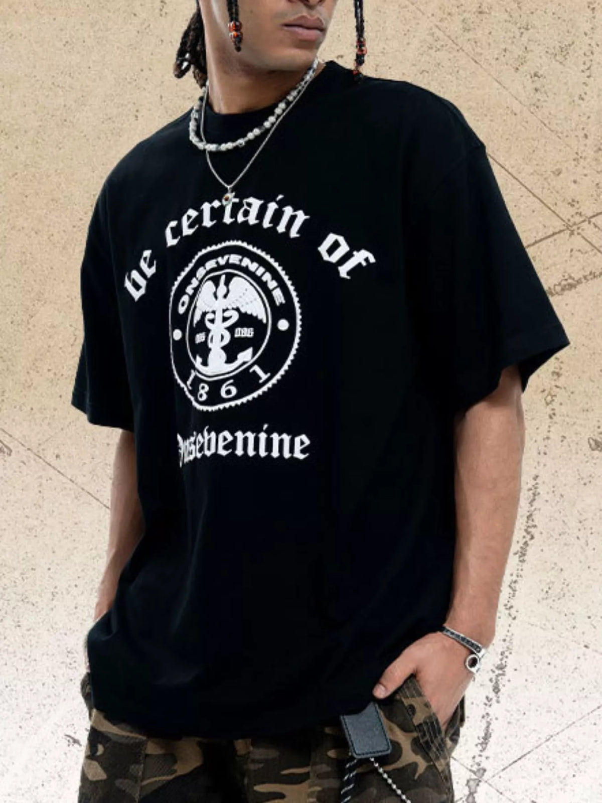 Men's Graphic Round Neck Oversized T-Shirt