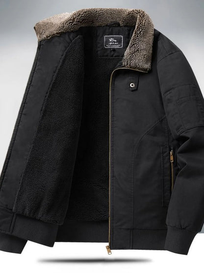 Men's Plus Size Sherpa Lined Zip Up Jacket