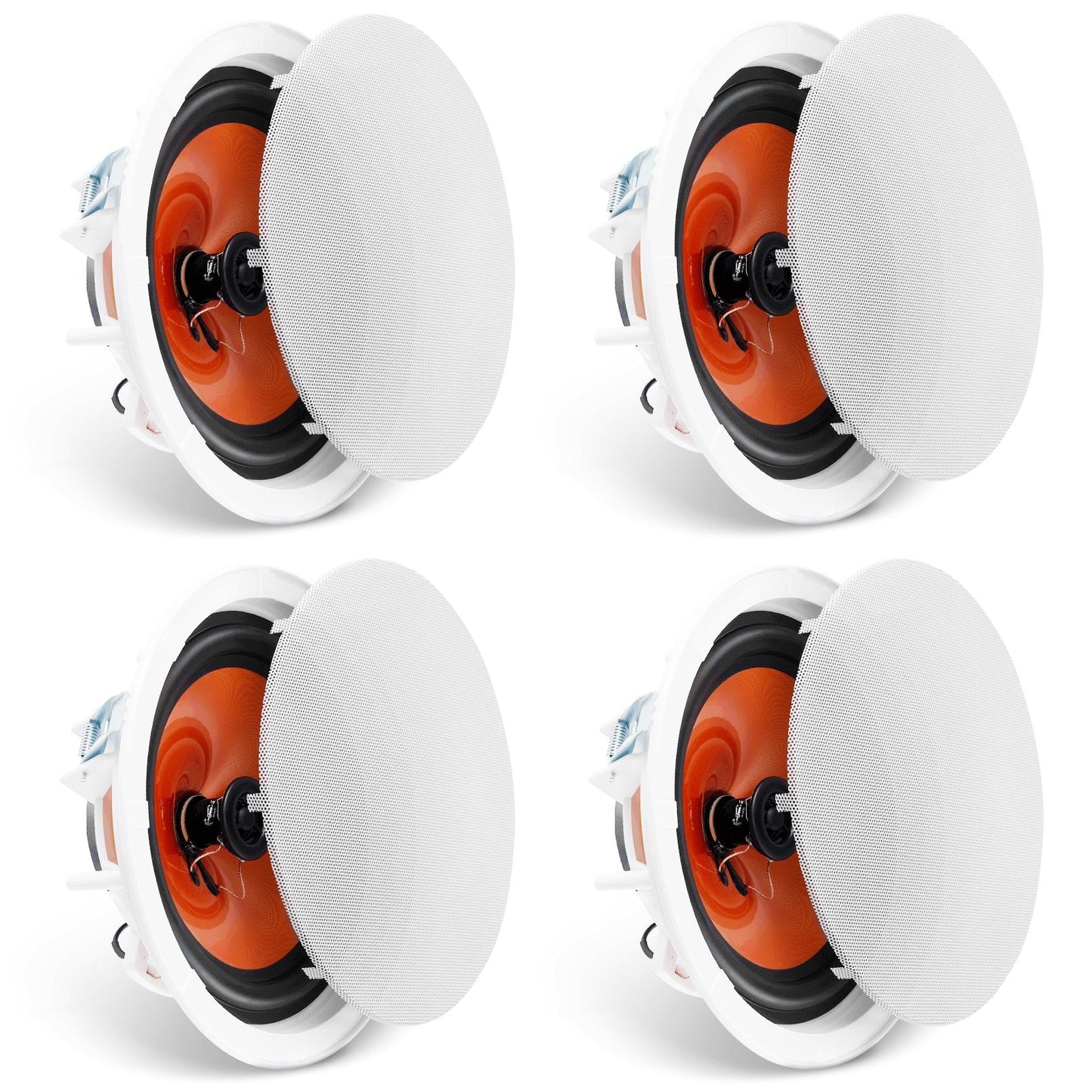 4 PCs 8 Inch In Ceiling Speakers, 100-Watts, Flush Mount Ceiling & In-Wall Speakers System With 8ΩImpedance 89dB Sensitivity, For Home Kitchen Living Room Bedroom Or Covered Outdoor Porches