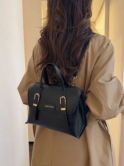 Leather Flap Backpack Bag