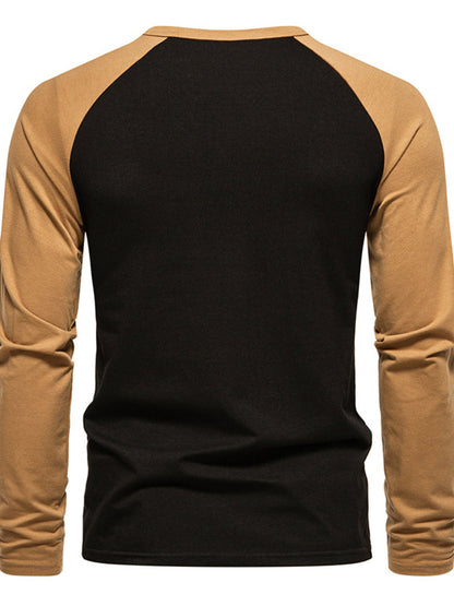 Men's Casual Henley Long Sleeve T-Shirt