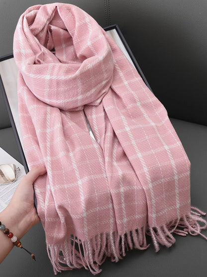 Classic Plaid Fringe Scarf