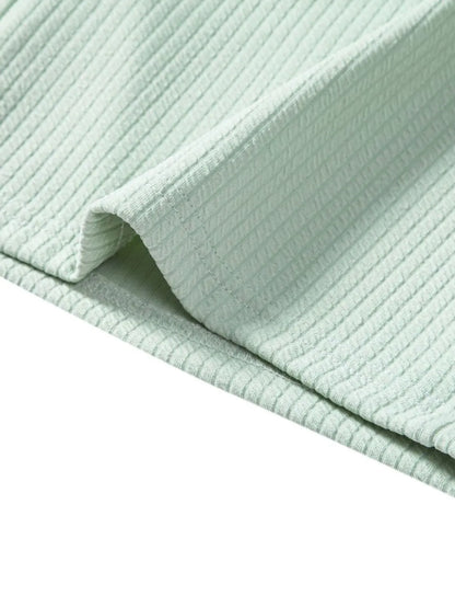 Men's Ribbed Short Sleeve Shirt and Shorts Set