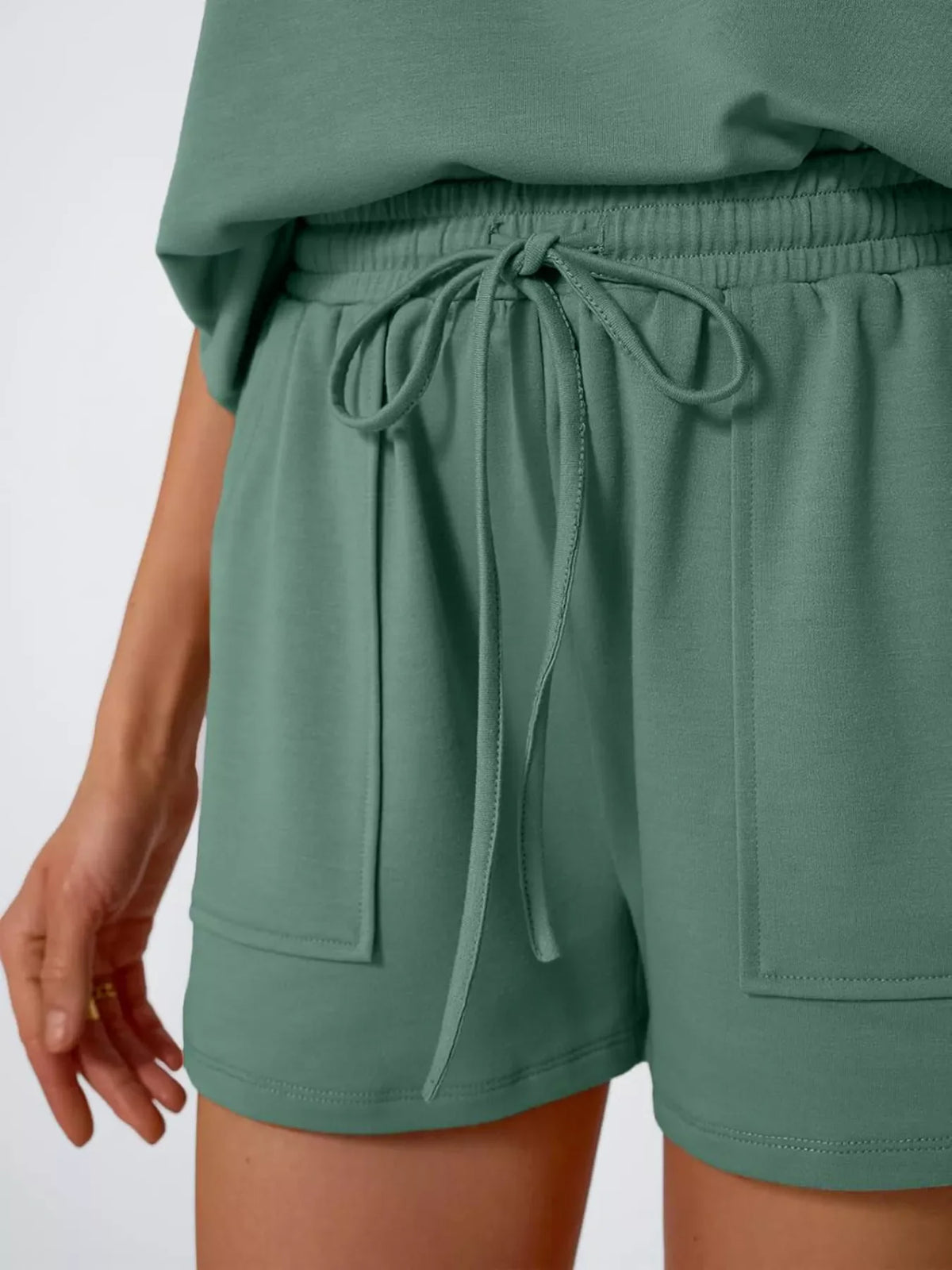 Casual Solid Color T-Shirt and Shorts Set