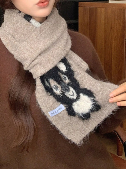 Koala Pattern Winter Scarf