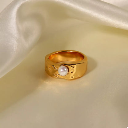 18K Gold-Plated Pearl Ring