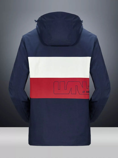 Men's Full Size Windproof Zip Up Hooded Jacket Plus Size