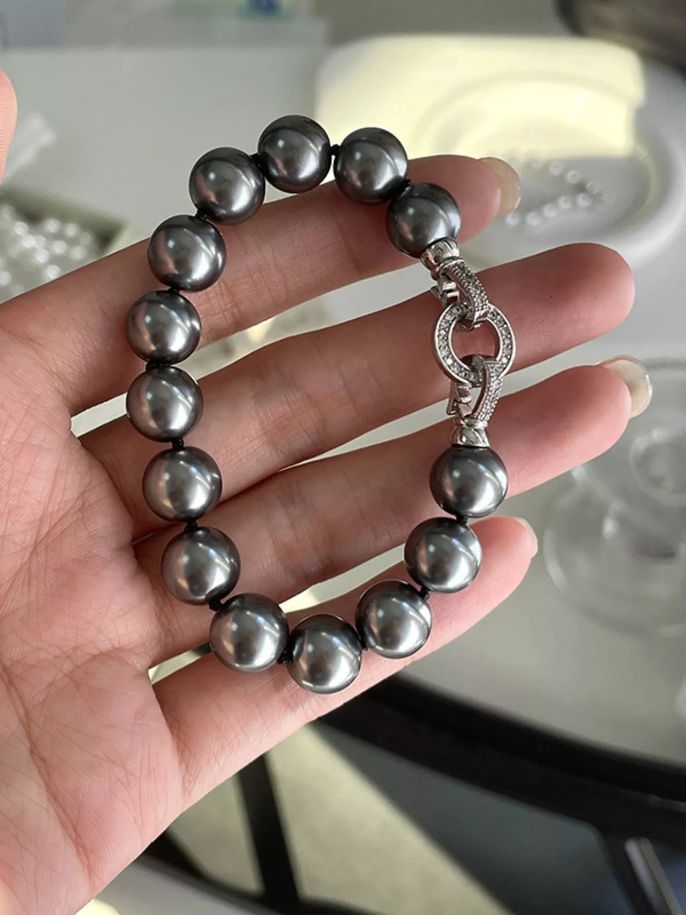 Pearl Beaded Bracelet with Clasp