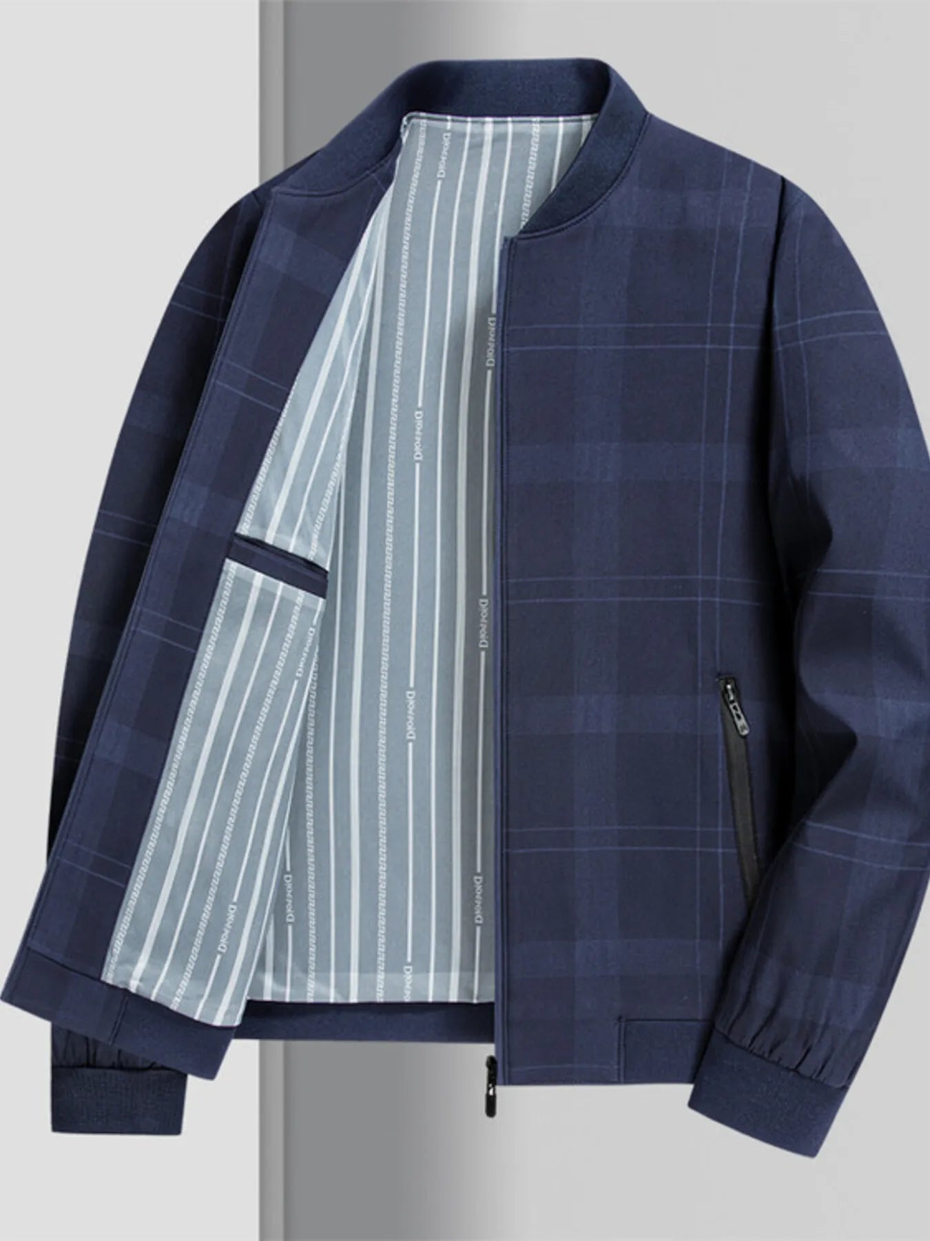 Men's Plus Size Zip Up Long Sleeve Jacket