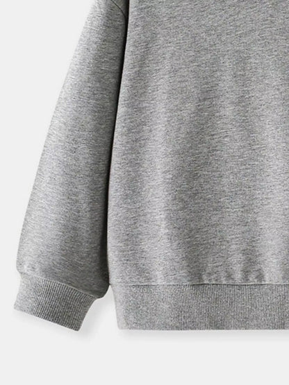 Children's Casual Solid Color Crew Neck Sweatshirt