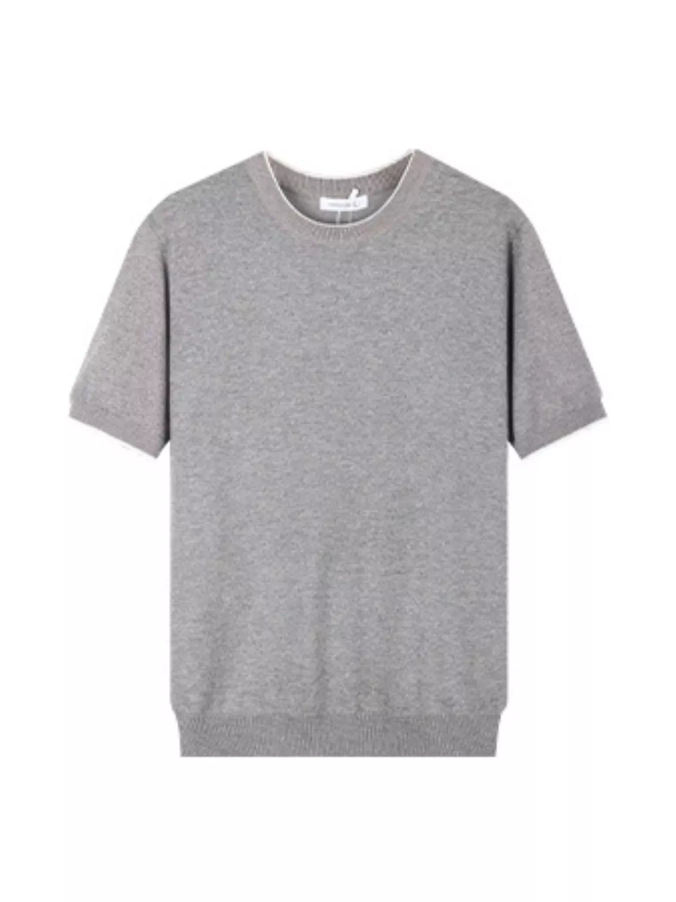 Men's Plus Size Contrast Trim Crew Neck T-Shirt