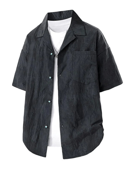 Men's Plus Size Button Up Short Sleeve Shirt