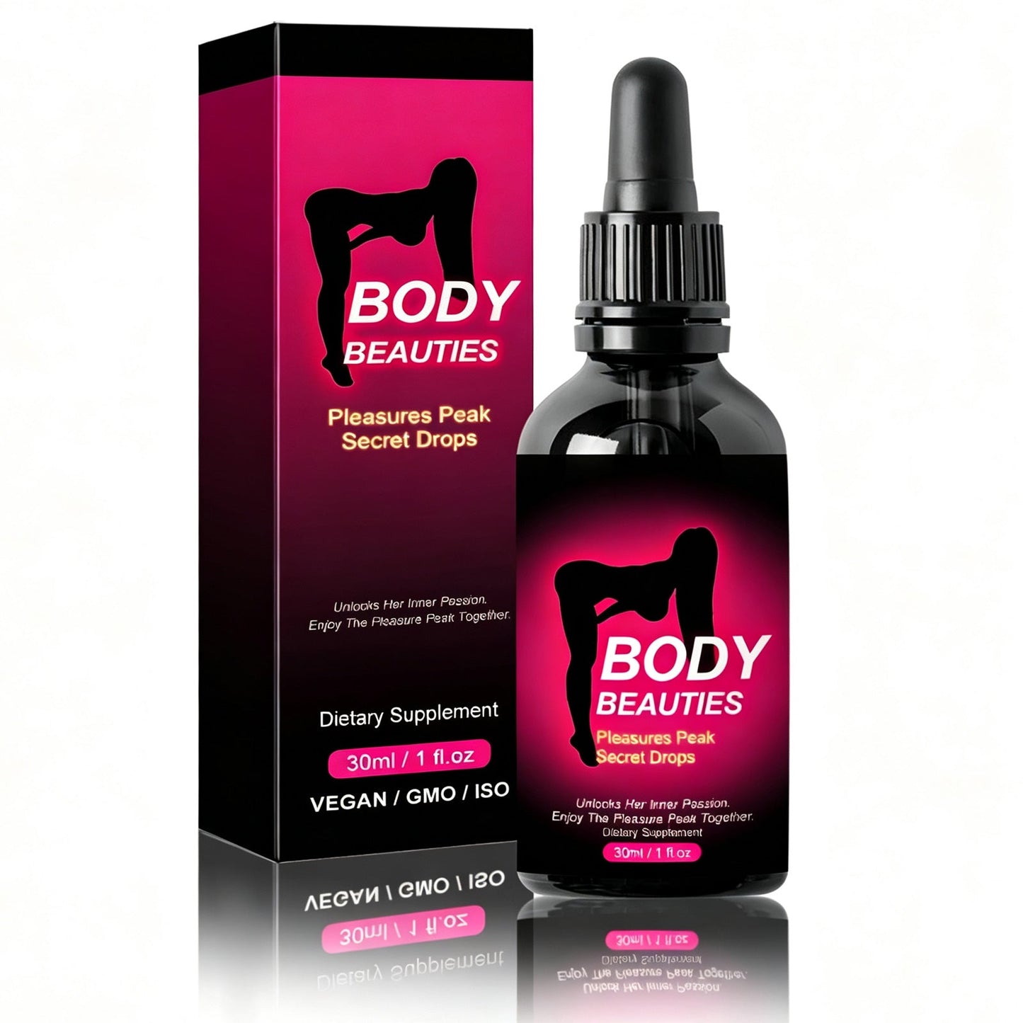 Body Beauties Pleasures Peak Secret Drops, Maca Root & Tribulus Extract Oral Support Drops For Women, Intimate Comfort & Passion Supplement, 30ml