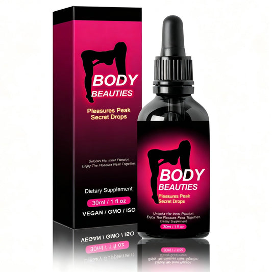 Body Beauties Pleasures Peak Secret Drops, Maca Root & Tribulus Extract Oral Support Drops For Women, Intimate Comfort & Passion Supplement, 30ml
