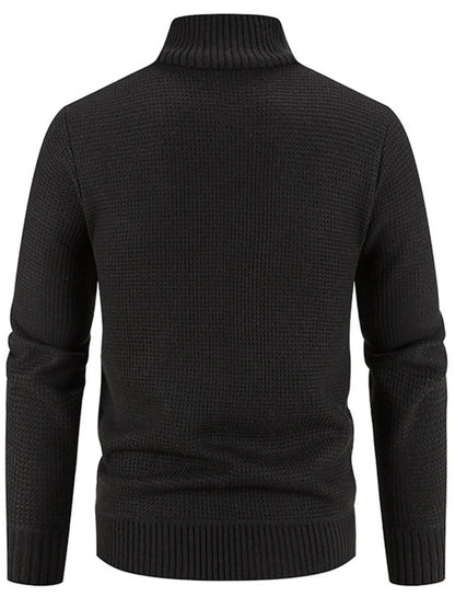 Men's Plus Size Quilted Knit Bomber Jacket with Stand Collar