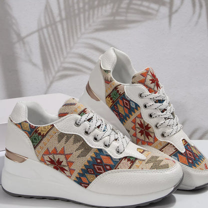Lace Up Wedge Sneakers