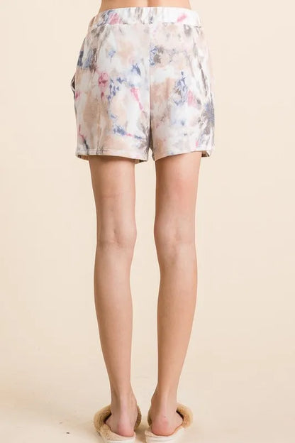 BiBi Tie Dye Terry Shorts with Drawstring