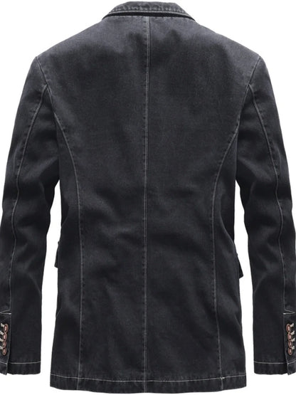 Men's Full Size Lapel Collar Long Sleeve Blazer Plus Size