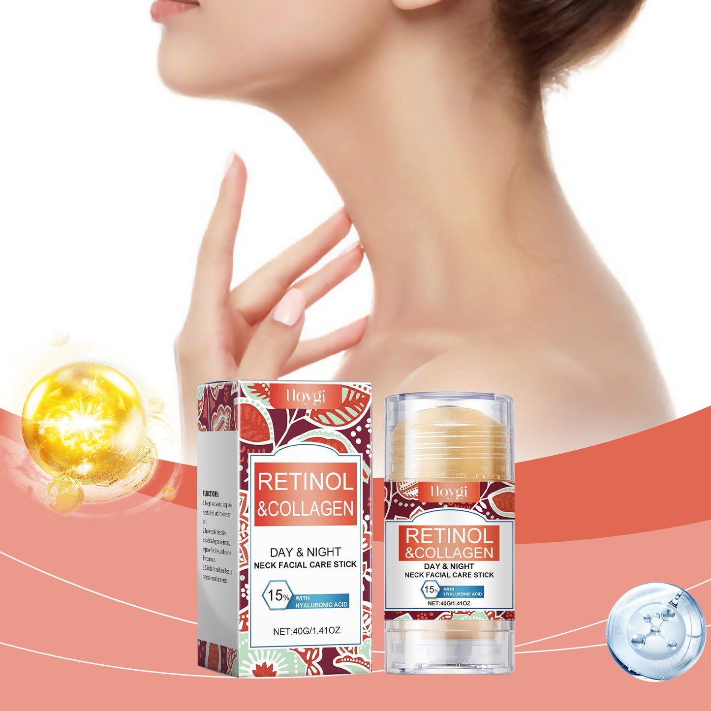 Hoygi Neck Facial Stick, Lightening Neck Lines, Brightening Skin, Hydrating And Firming Swan Neck Cream