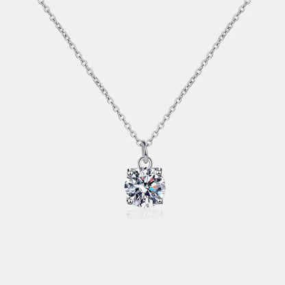 1 Carat Moissanite 925 Sterling Silver Necklace