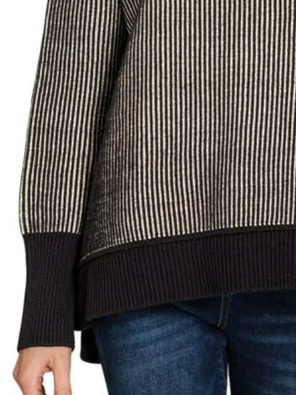 Zenana Exposed Seam Two Tone Ribbed Sweater