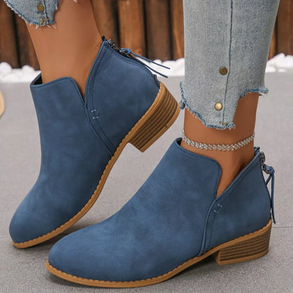 Point Toe Block Heels Boots
