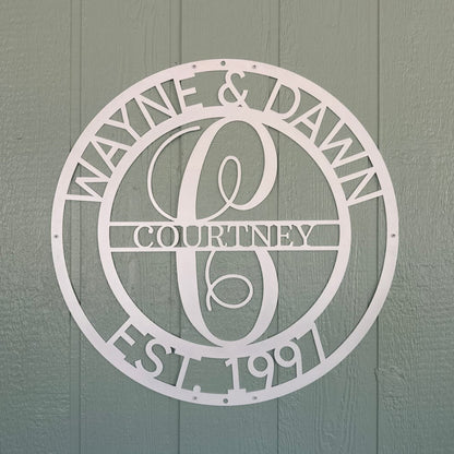 Elaborate Name Personalized Gifts - Custom Metal Sign, Split Letter