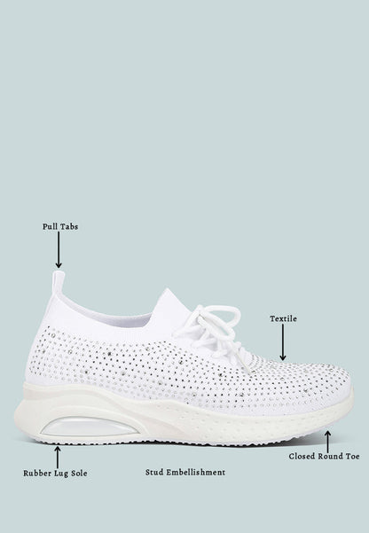 Elizha Stud Embellished Lace Up Sneakers