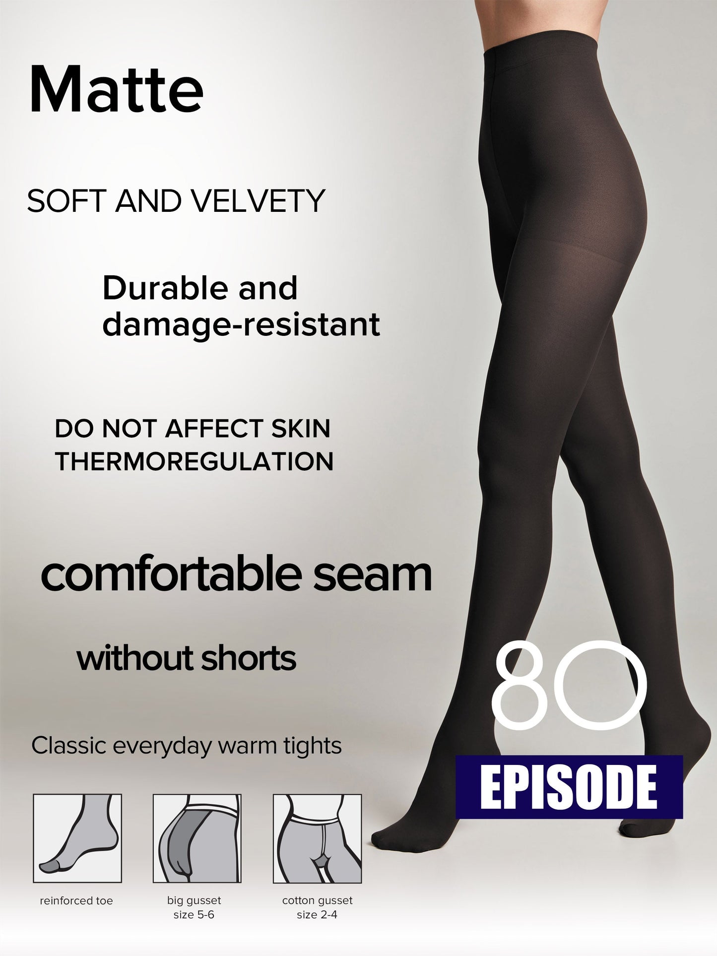 Tights Conte Episode 80 Den - Microfibra Matte Opaque