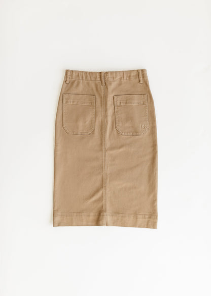 Erica Cotton Twill Midi Skirt