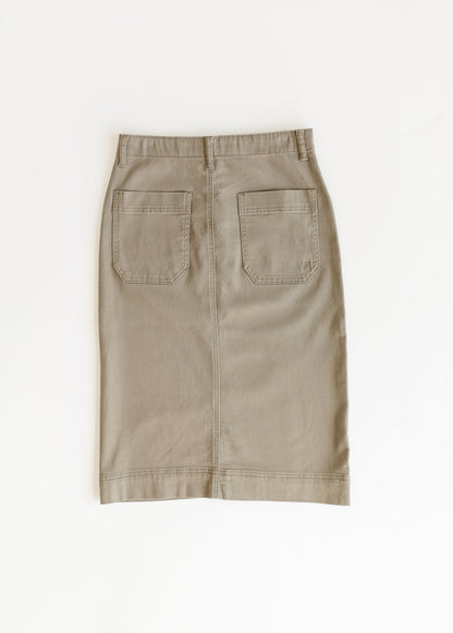 Erica Cotton Twill Midi Skirt