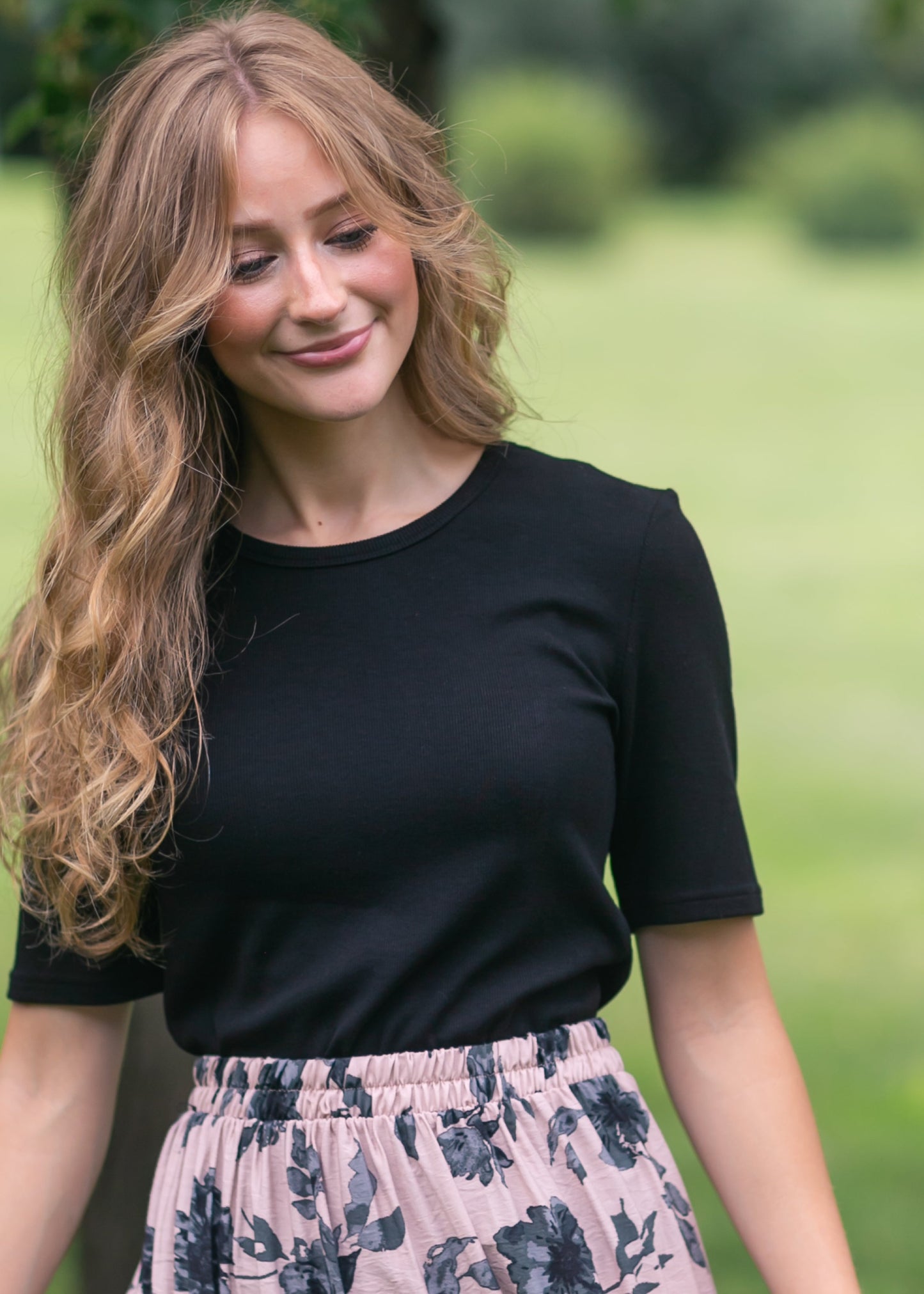 Essential Ribbed Half Sleeve Tee